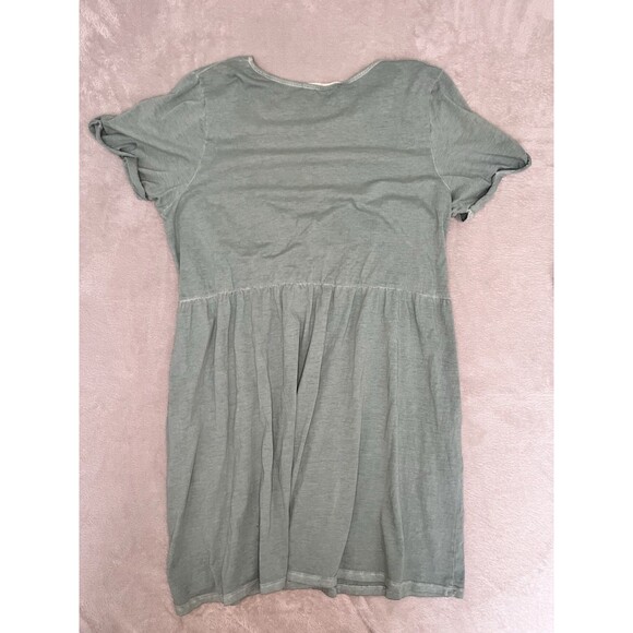 Peruvian Connection Sage Green Pima Knit Playa Shirt Dress Pockets Size XL - Picture 9 of 11